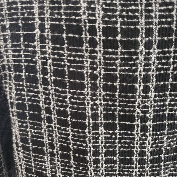 Karin Stevens Black White Checked Pattern Ruffled Jacket Size 4P - Picture 7 of 8